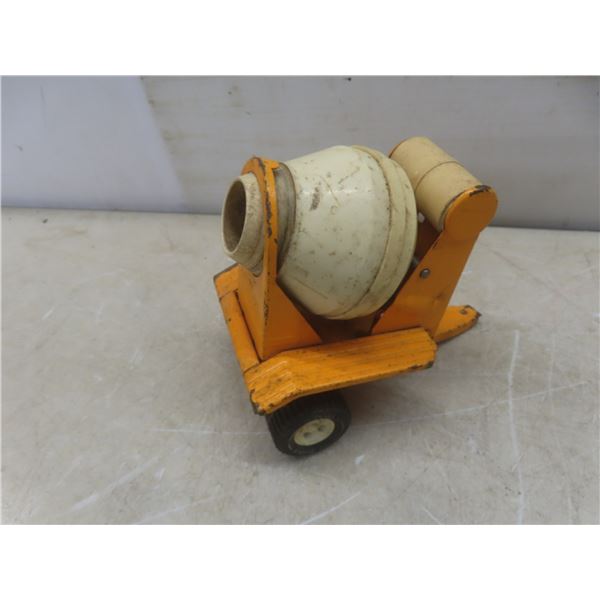 Tonka, Buddy L Tractor with Trailer, Dump Truck and Tonka Cement Mixer on Trailer