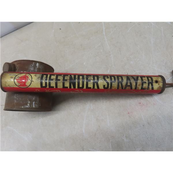 Vintage Speckled Enamelware Large Pot, 2 Bug Sprayers (One with Glass Bottle) and 4 Bicycle License