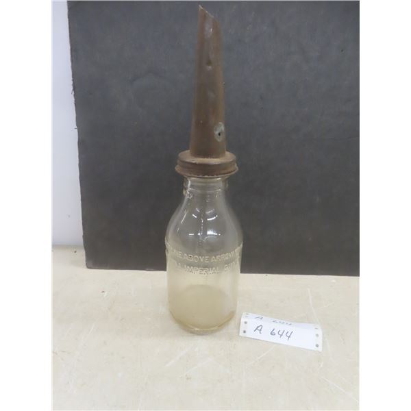 Quart Motor Oil Bottle with Metal Dispensing Spout