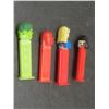 Image 6 : Batman and Superman 1977 Cape Toppers, 4 Pez Dispensers and Velveeta Wood Box