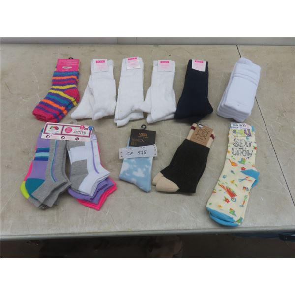 New Ladies Socks — 23 Pairs, with Tags