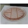 Image 2 : Pink Depression Glass Divided Platter, Vintage Pink Glass Pitcher and Pyrex Casserole Dish