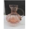 Image 7 : Pink Depression Glass Divided Platter, Vintage Pink Glass Pitcher and Pyrex Casserole Dish