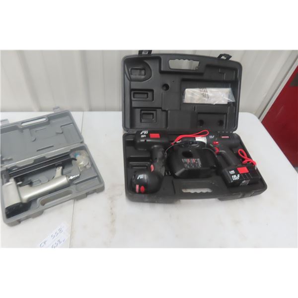 Craftsman 19.2V Drill, Air Brad Nailer, Flashlight, 2 Batteries, Charger and Case