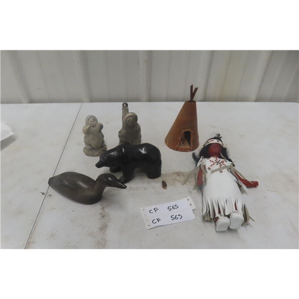 Soapstone-Style Ornaments 1st Nations Doll and More