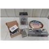 Image 1 : Coin Counting Money Jar, Bowler's Clock, Radio and Belgium Item