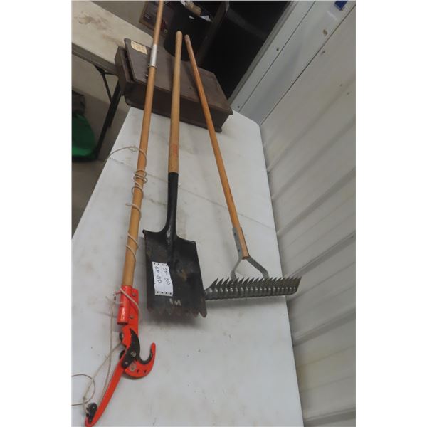 3+ Yard Tools: Rake, Branch Cutter and Scraping Shovel