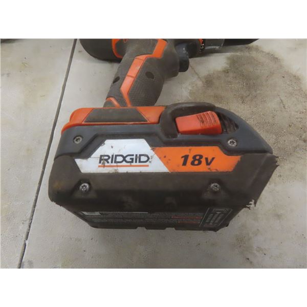 Power Jigsaw, Sander and Ridgid 18V Cordless Drill/Driver with Battery — No Charger