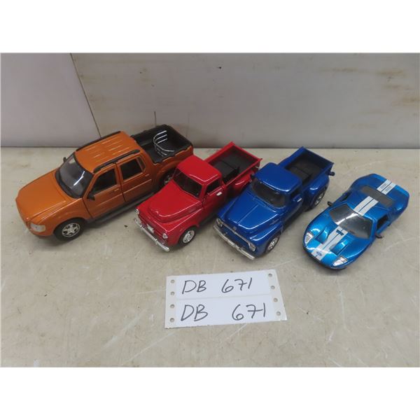 1/25 Scale Ford Explorer Sport Trac, 1/32 Scale 2005 Ford GT, '52 Dodge Pickup and '56 F-100
