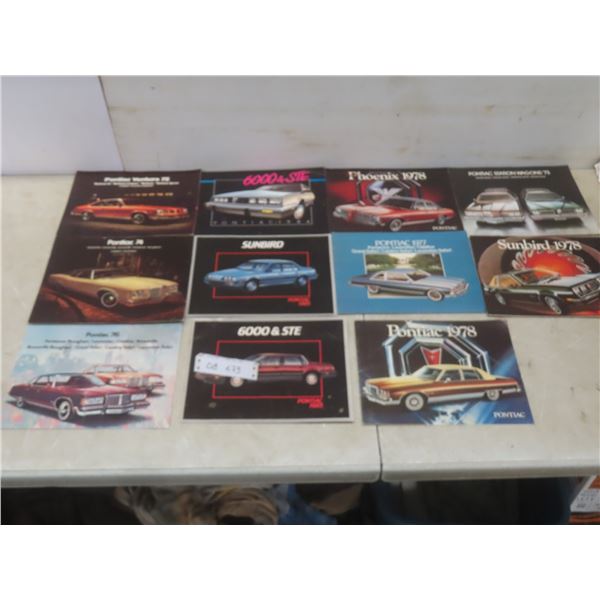 11 Pontiac Car Brochures — 1970s and 1980s