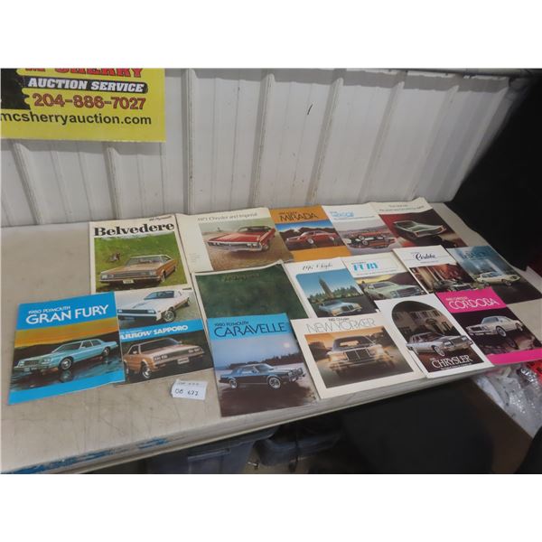 16 Car Brochures — Plymouth, Chrysler and Dodge, 1960s–1980s