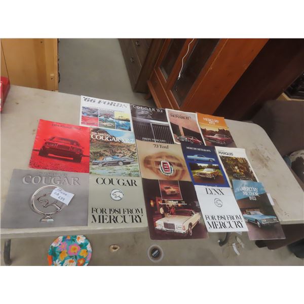 14 Ford and Mercury Car Brochures — 1960s–1980s