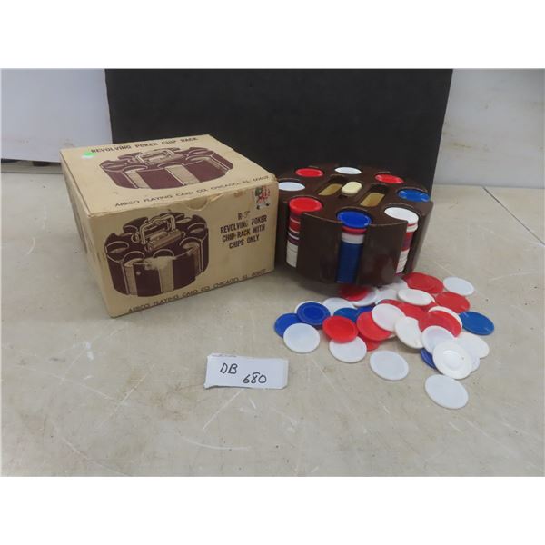 Revolving Poker Chip Rack with Original Box
