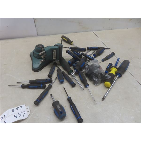 Vise and Screwdriver