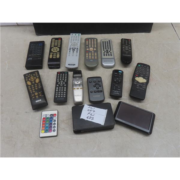 Garmin GPS and 13 Remotes — RCA, JVC, Sony, Lloyds, Pioneer and Others
