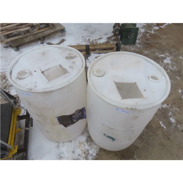 2 White Poly Barrels