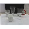 Image 1 : Crystal/ Cut Glass Vases, Pitcher and Fenton Hobnail Milk Glass Bowl