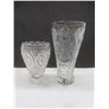 Image 2 : Crystal/ Cut Glass Vases, Pitcher and Fenton Hobnail Milk Glass Bowl