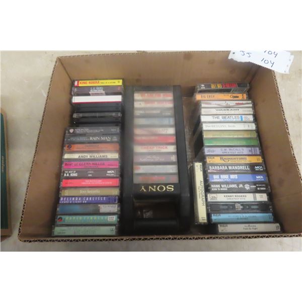 48 Music Cassettes – Rock and Country: Creedence, Beatles, Blondie, Cheap Trick and More