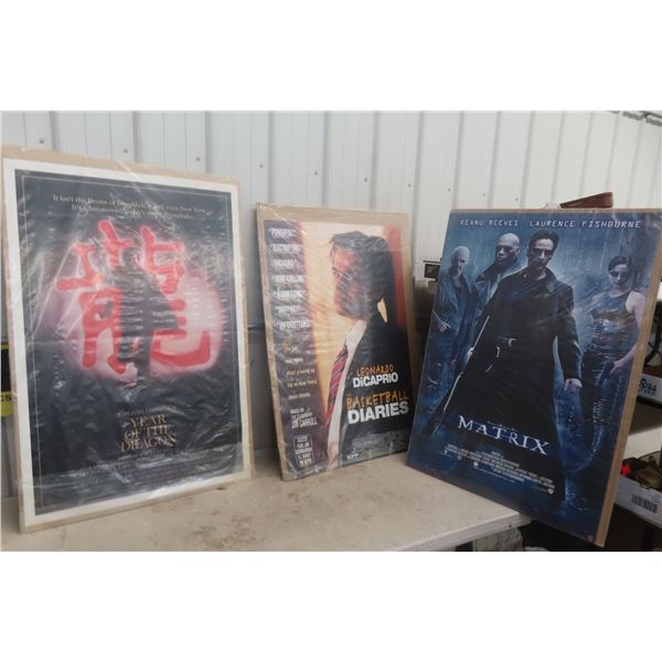3 Movie Posters: The Basketball Diaries, The Matrix and Year of the Dragon