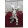 Image 1 : Comical Resin Moose Holding a Branch – Stands 15.5" High