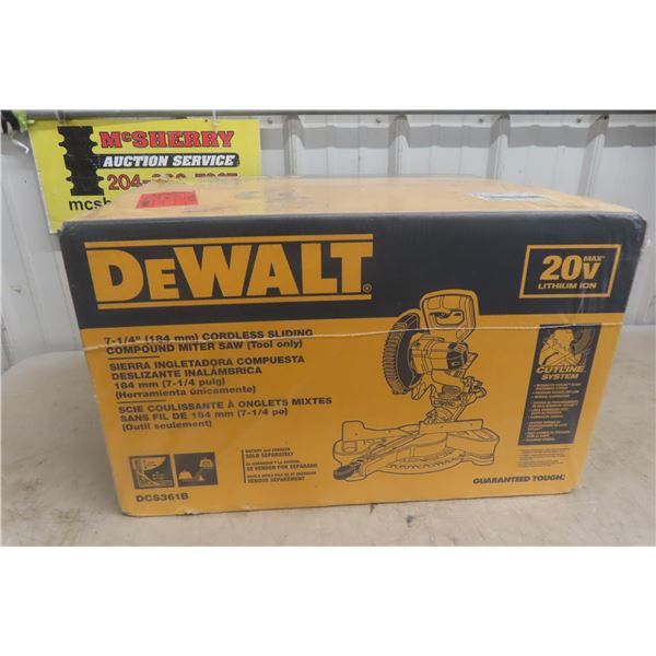 New DeWalt 20V 7-1/4" Cordless Sliding Mitre Saw