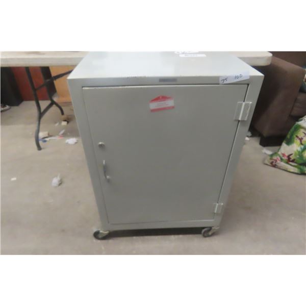 Rolling Metal Tool Cabinet – Good Condition, 32" × 23" × 21"