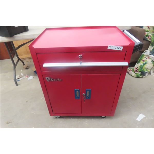 Kai-Ho Rolling Bottom Tool Cabinet – Metal, 31" × 25" × 18", With Keys, Appears New