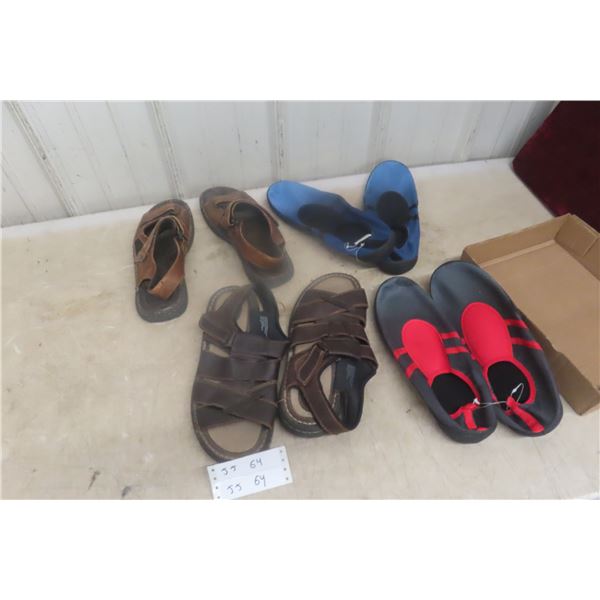 Sandals and Water Shoes – Sizes 11 and 13, 4 Pairs