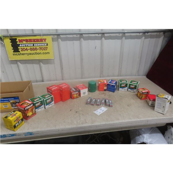 NOS Oil Filters IN  Boxes, With Part Numbers; Spark Plugs and Thermostat Included