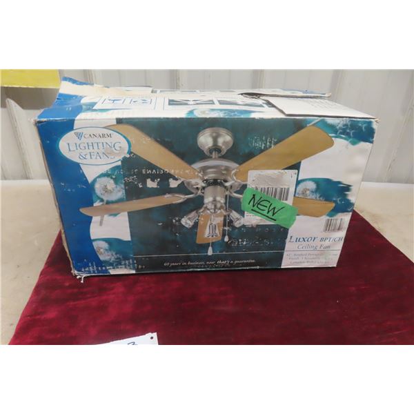 New 42" Ceiling Fan with Light – Pewter Chrome Finish