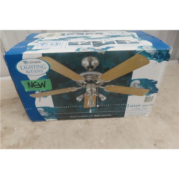 New Luxor 42" Ceiling Fan with Light – Pewter Chrome