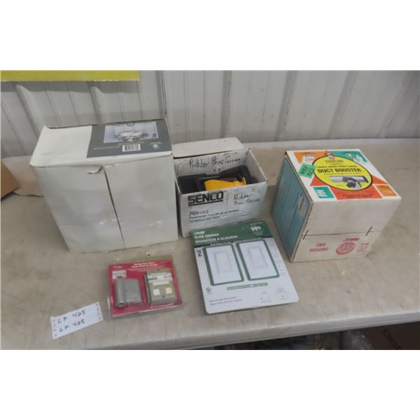 New Light Fixture, Dimmer Switch, Garage Door Closer, Duct Booster and Rubber Corner Guards