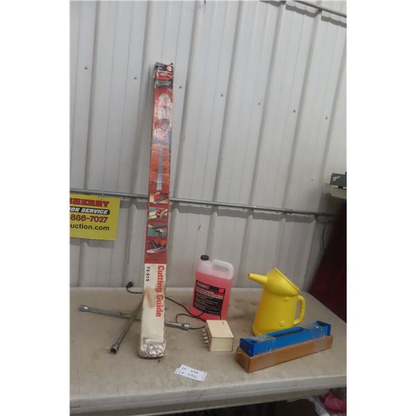 Shell Oil Jug, Degreaser, Cutting Guide +