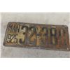 Image 1 : 1925 Manitoba Licence Plate