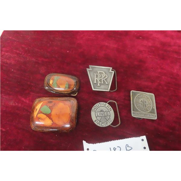 5 Belt Buckles – Railroad Theme on 3, 1960s