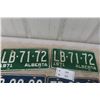 Image 2 : 6 Licence Plates – 4 Matching Sets 1970's Ontario and Alberta