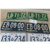 Image 3 : 6 Licence Plates – 4 Matching Sets 1970's Ontario and Alberta