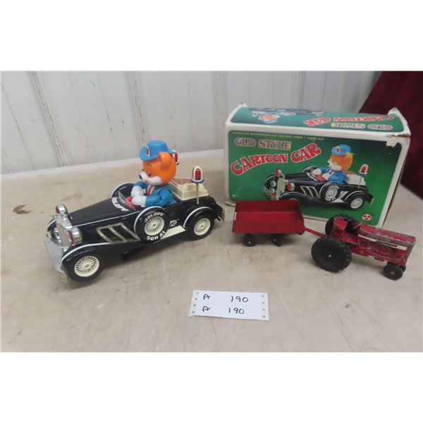 1984 Old Style Car and Die Cast Tractor/Wagon
