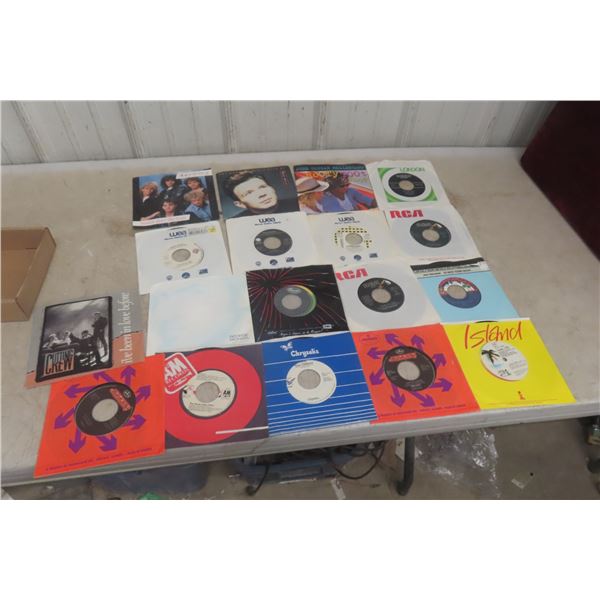18 Lot of 45s : Kiss, Bon Jovi, Haywire, Etc, Roy Orbison 