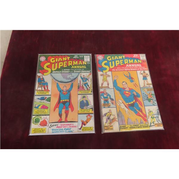DC Giant Superman Annual #6, 1962 & #8 1963 25cents 