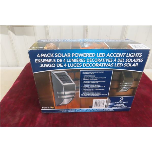 Solar Powered LED Accent Lights 4pack New in Box 