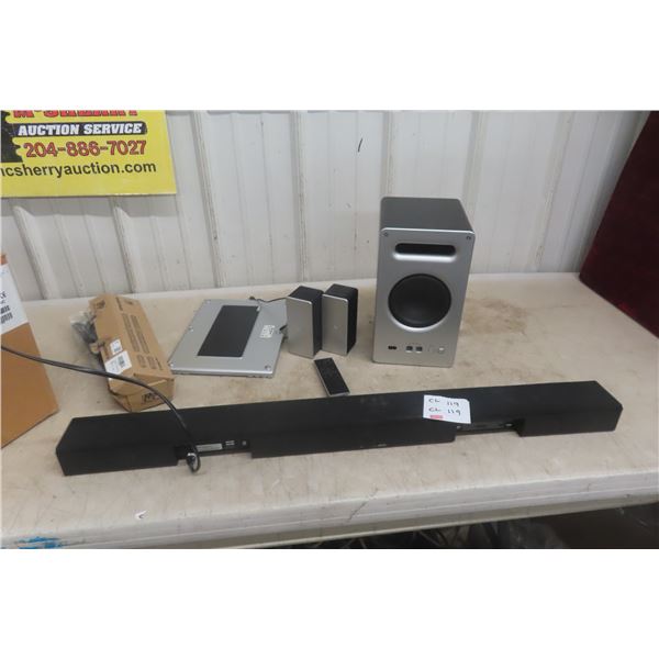 Visio 5.1 Soundbar System with Remote, Model #SB3651-E6 & Wall Mount
