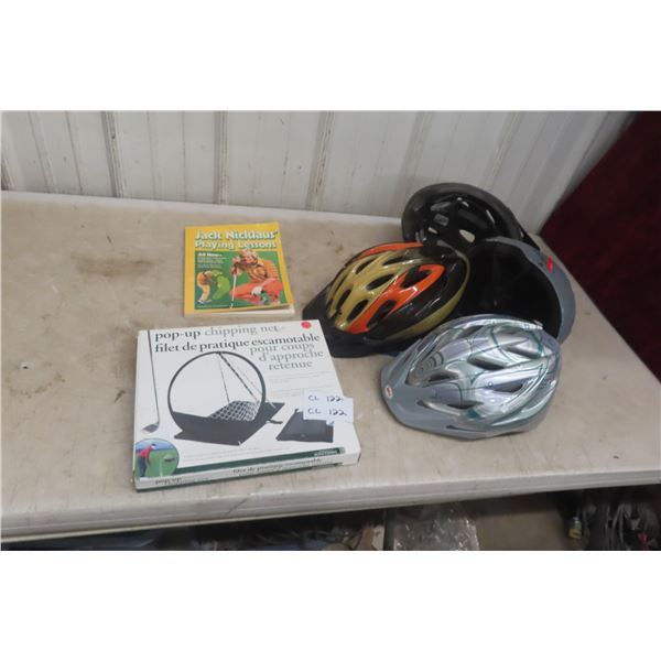 4 Kids Bicycle Helmets, Golf Pop Up Chipping Net, Jack Nicklaus Book 