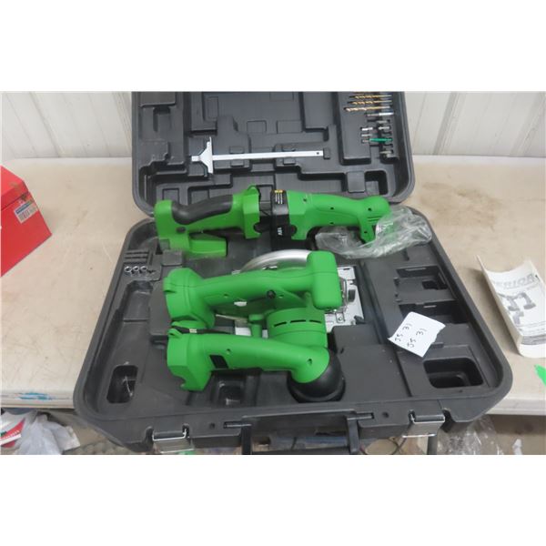Superior 18 Volt Tools: Circular Saw, Flashlight, Sander, 1 Battery, Jigsaw (No