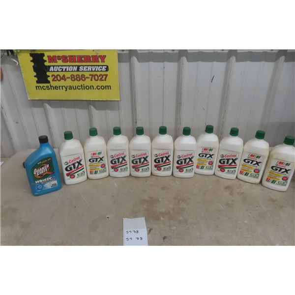 11 Litres 10W-30 Motor Oil, Castrol & Quaker State 