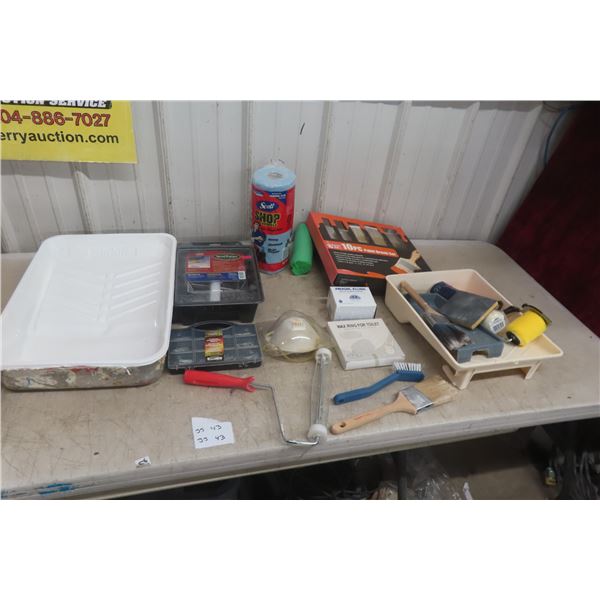 Painting Supply: Brushes, Rollers, Nail Kit, Toilet Ring & Flapper 
