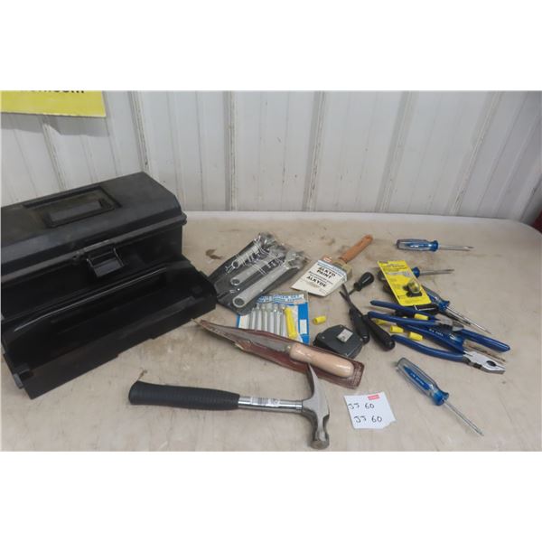 Tool Box with Hammer, Saw, Nut and Screw Drivers, Cutters & More