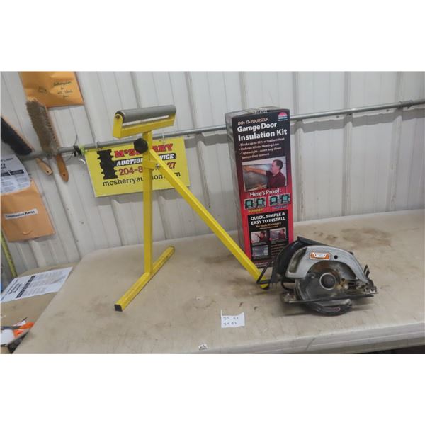 Roller Stand, Craftsman Power Saw, Garage Door Insulation Kit 