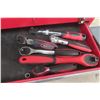 Image 2 : Metal Tool Box with Bottom Drawer, Wrenches, Sockets, Ratchets 3/8'' +
